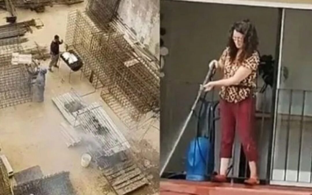 VECINA INDIGNADA APAGÓ EL FUEGO DEL ASADO DE UNA OBRA EN CONSTRUCCIÓN